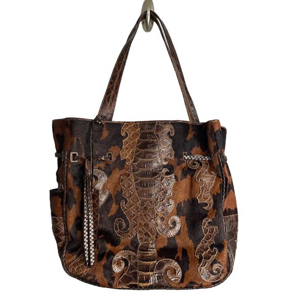 Marc & Marc by Sharif Brown Genuine Leather Cowhide Shoulder Bag - Picture 1 of 9